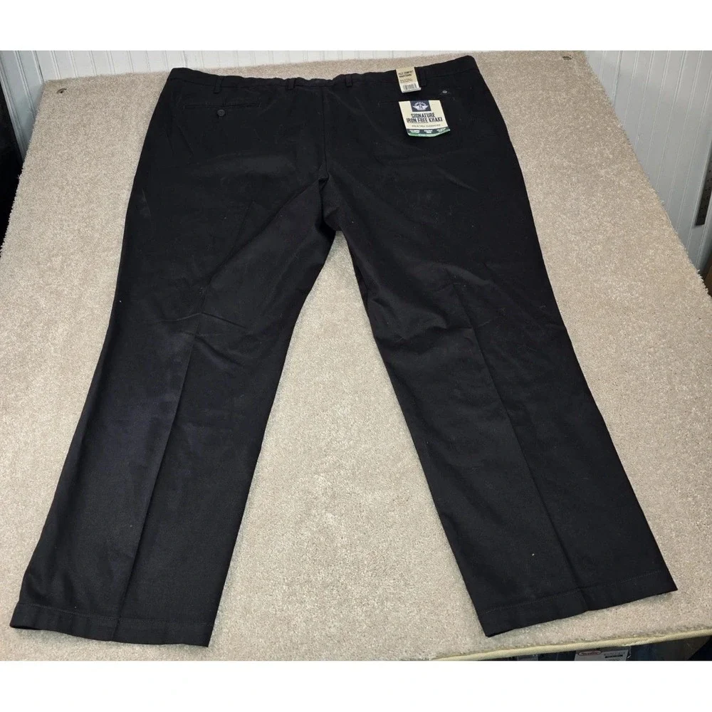 Dockers Mens Signature Iron Free Khaki Big & Tall Classic Fit Pants Black‎ 54x30